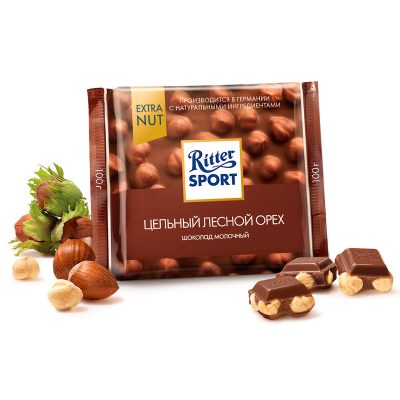 Шоколадка "Ritter SPORT Цельный Лесной Орех"